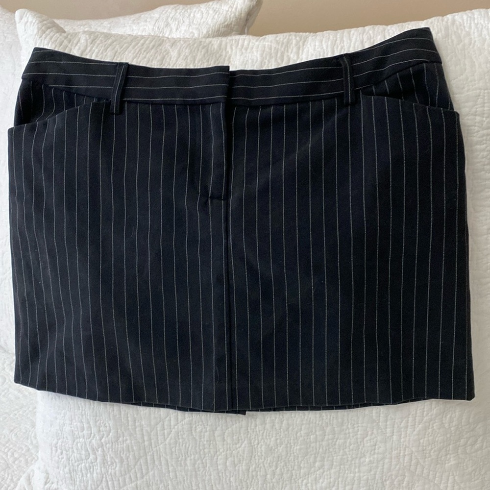 Black Pinstripe Skirt